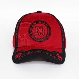 Cityhunter USA New‎ Orleans NO Louisiana Cap Hat Red Black Adjustable Strapback